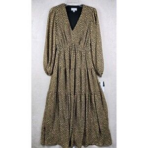 Signature Robbie Bee Women's Floral Chiffon Boho Cottage Washable Dress Size 6